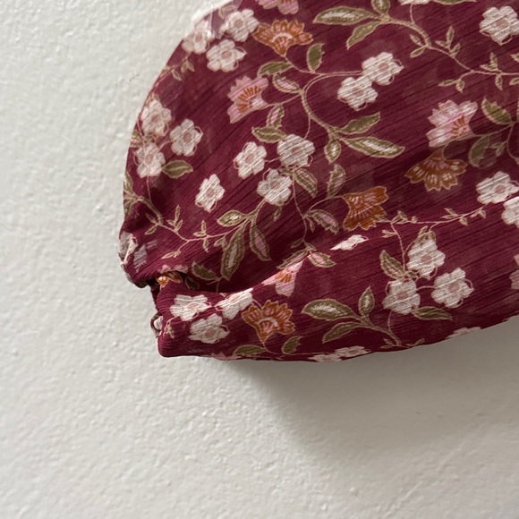 Trixxi Burgundy Floral Long Sleeve Dress - Picture 6 of 7